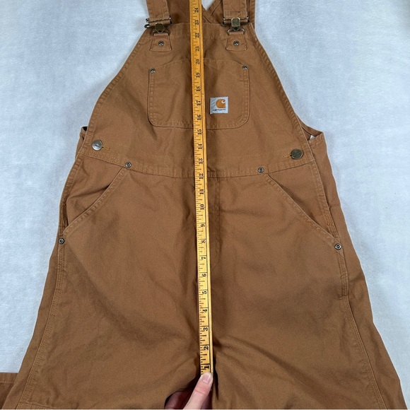 Carhartt bib overalls Work tan brown duck 14 kids boys ox8603-b pants coverall - Picture 5 of 10